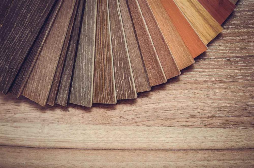 A sample of different types of hardwood flooring